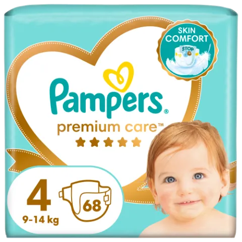 Pampers Premium Care Pelenka, 4 Méret, 68 db, 9kg-14kg termékhez kapcsolódó kép