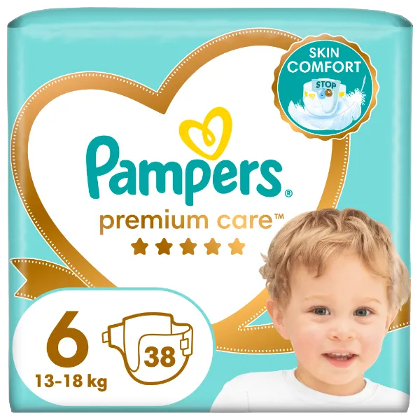 Pampers Premium Care Pelenka, 6 Méret, 38 db, 13kg+ termékhez kapcsolódó kép