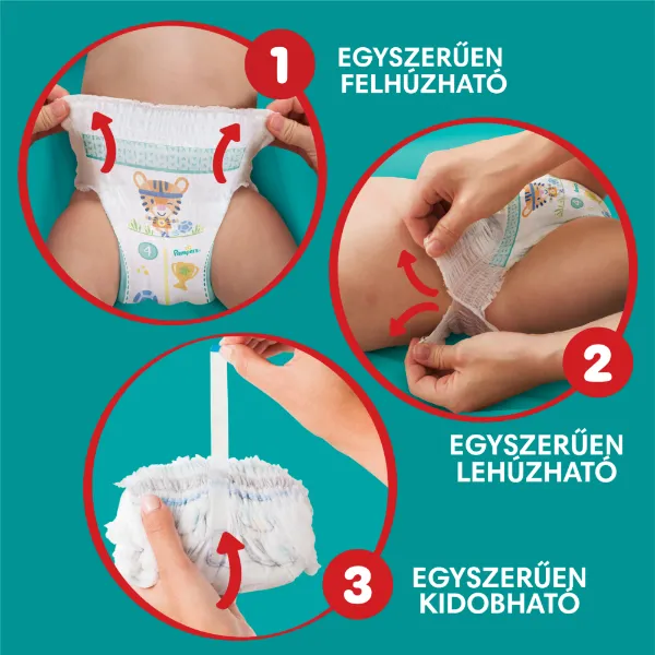 Pampers Pants Bugyipelenka, Méret: 4, 25 db pelenka, 9kg-15kg termékhez kapcsolódó kép