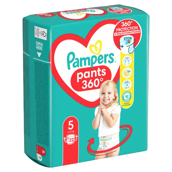 Pampers Pants Bugyipelenka, Méret: 5, 22 db pelenka, 12kg-17kg termékhez kapcsolódó kép