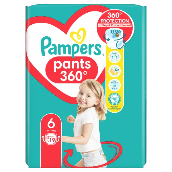 Pampers Pants Bugyipelenka, Méret: 6, 19 db pelenka, 14kg-19kg termékhez kapcsolódó kép