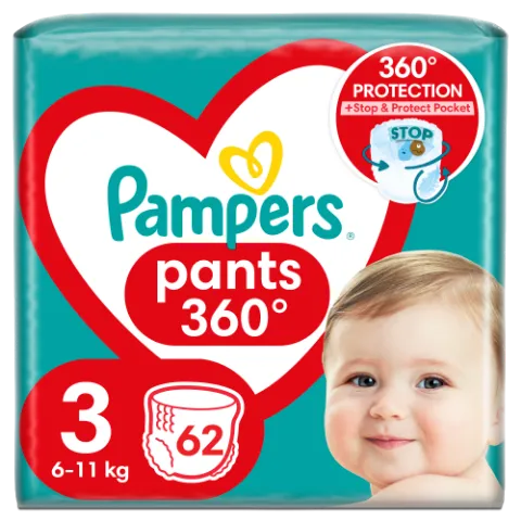 Pampers Pants Bugyipelenka, Méret: 3, 62 db pelenka, 6kg-11kg termékhez kapcsolódó kép