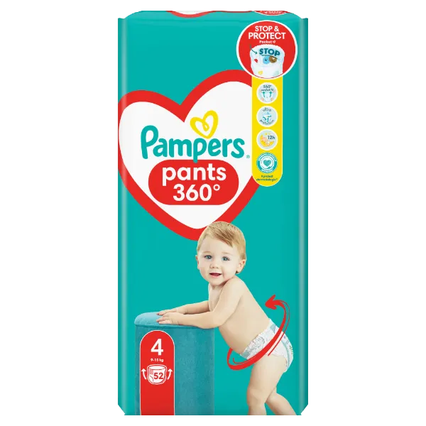 Pampers Pants Bugyipelenka, Méret: 4, 52 db pelenka, 9kg-15kg termékhez kapcsolódó kép