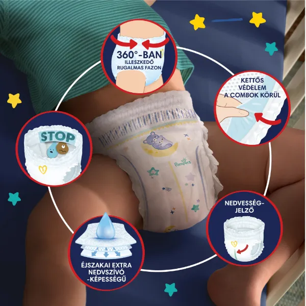 Pampers Pants Bugyipelenka, Méret: 4, 52 db pelenka, 9kg-15kg termékhez kapcsolódó kép