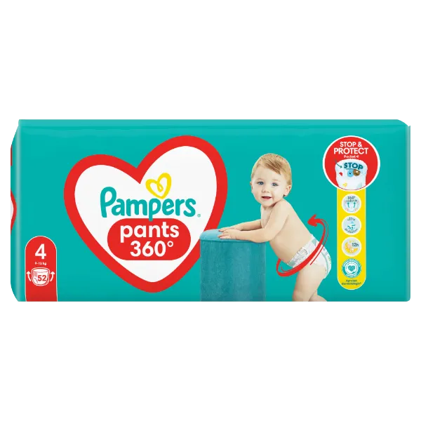 Pampers Pants Bugyipelenka, Méret: 4, 52 db pelenka, 9kg-15kg termékhez kapcsolódó kép