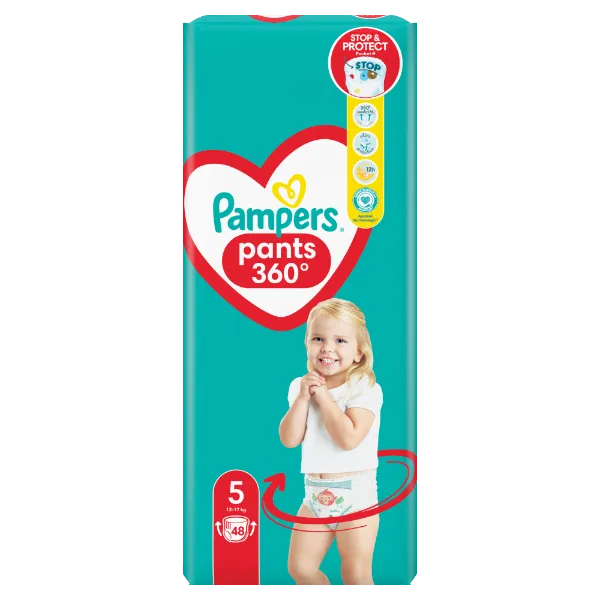 Pampers Pants Bugyipelenka, Méret: 5, 48 db pelenka, 12kg-17kg termékhez kapcsolódó kép