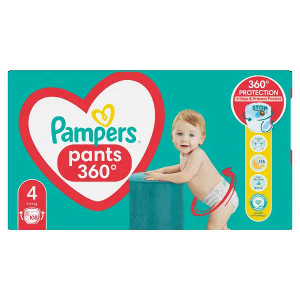 Pampers  Bugyipelenka, Méret: 4, 108 db Pelenka, 9kg - 15kg termékhez kapcsolódó kép