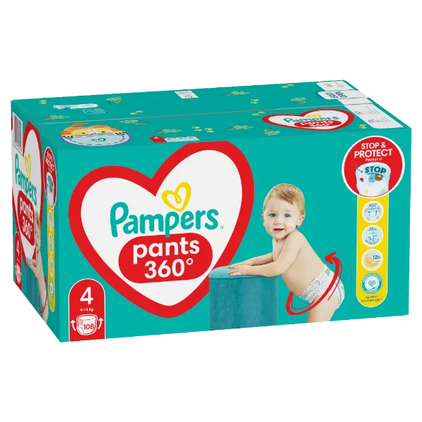 Pampers  Bugyipelenka, Méret: 4, 108 db Pelenka, 9kg - 15kg termékhez kapcsolódó kép