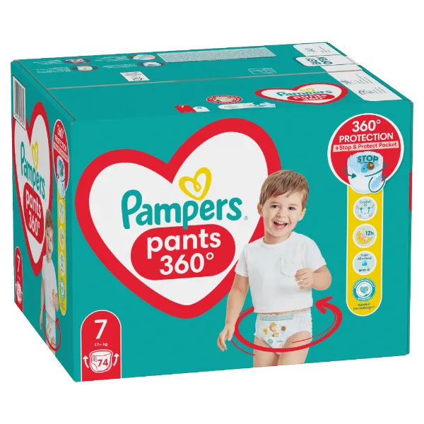 Pampers  Bugyipelenka, Méret: 7, 74 db Pelenka, 17kg+ termékhez kapcsolódó kép