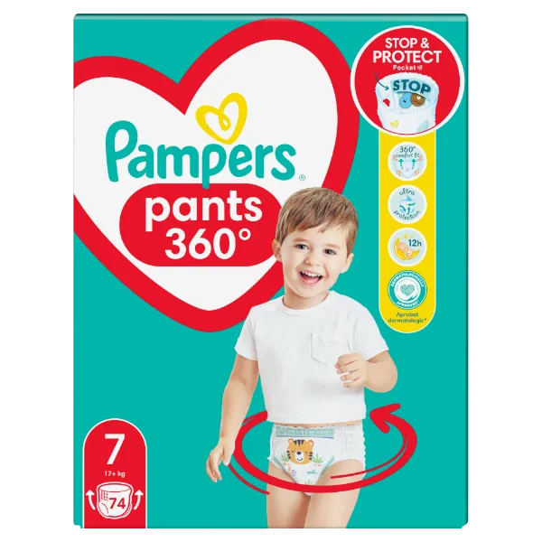 Pampers  Bugyipelenka, Méret: 7, 74 db Pelenka, 17kg+ termékhez kapcsolódó kép