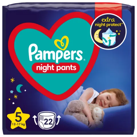 Pampers Night Pants Éjszakai Bugyipelenka, 5 Méret, 22 Bugyipelenka, 12kg-17kg termékhez kapcsolódó kép