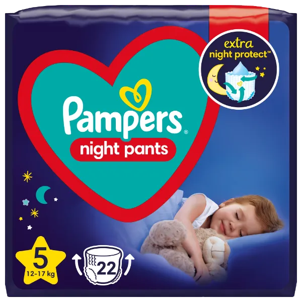 Pampers Night Pants Éjszakai Bugyipelenka, 5 Méret, 22 Bugyipelenka, 12kg-17kg termékhez kapcsolódó kép