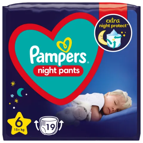 Pampers Night Pants Éjszakai Bugyipelenka, 6 Méret, 19 Bugyipelenka, 15kg+ termékhez kapcsolódó kép