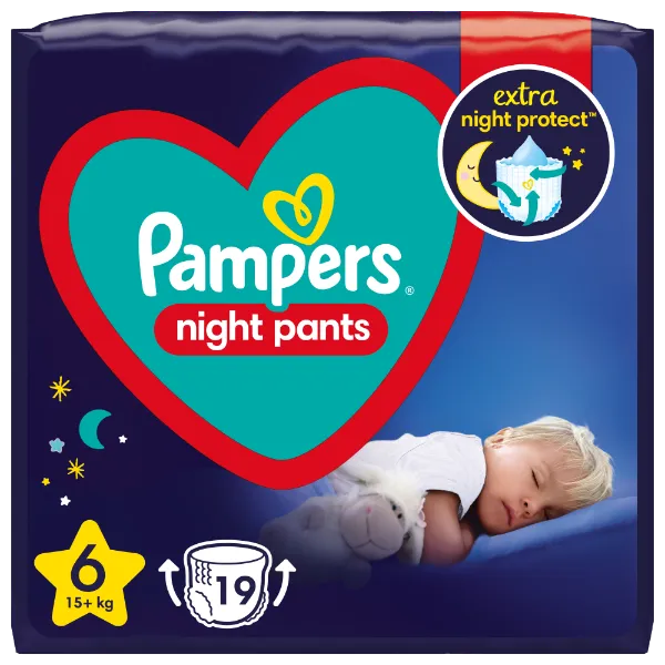 Pampers Night Pants Éjszakai Bugyipelenka, 6 Méret, 19 Bugyipelenka, 15kg+ termékhez kapcsolódó kép