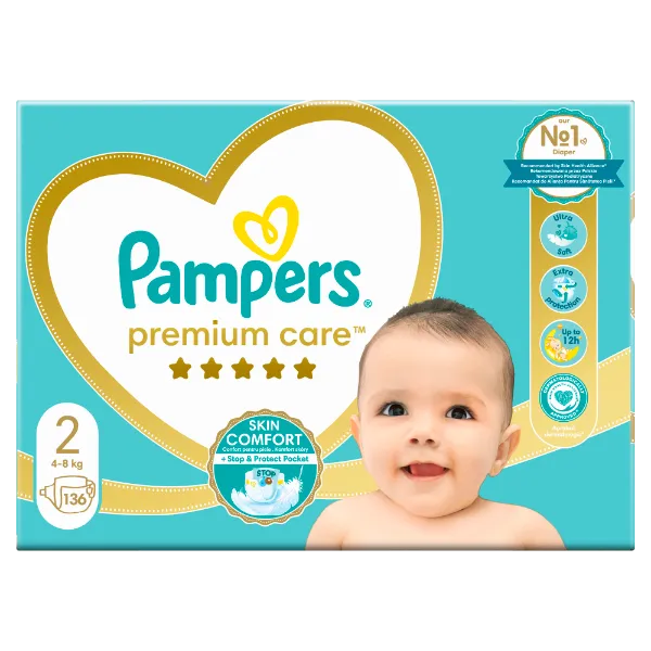 Pampers Premium Care Pelenka, 2 Méret, 136 db, 4kg - 8kg termékhez kapcsolódó kép