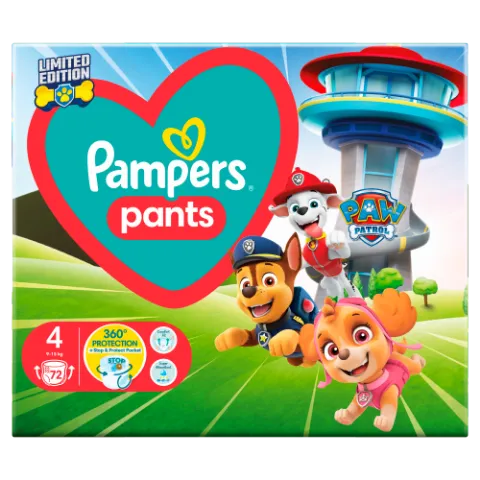 Pampers Pants Paw Patrol Kiadás, Méret: 4, 72 db Pelenka, 9kg - 15kg termékhez kapcsolódó kép