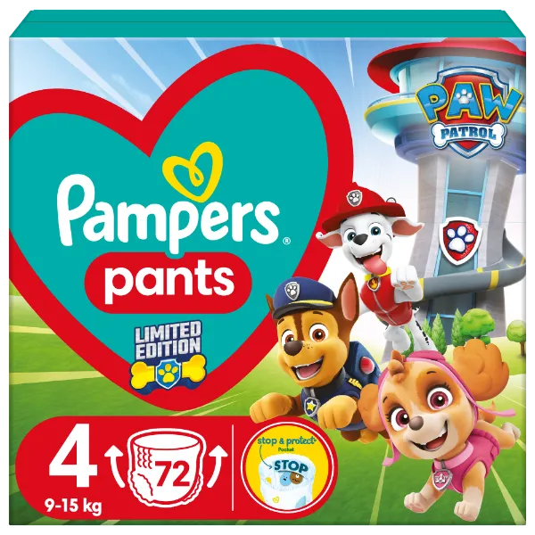 Pampers Pants Paw Patrol Kiadás, Méret: 4, 72 db Pelenka, 9kg - 15kg termékhez kapcsolódó kép