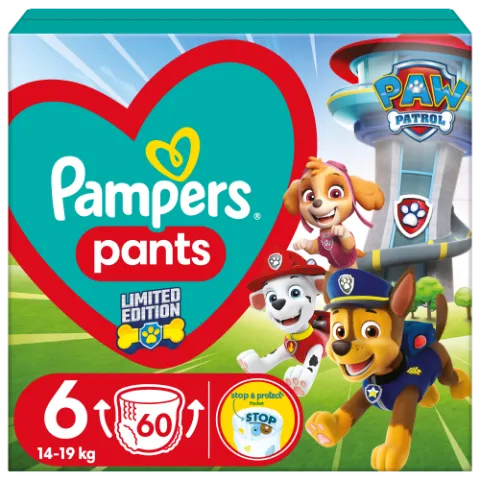 Pampers Pants Paw Patrol Kiadás, Méret: 6, 60 db Pelenka, 14kg - 19kg termékhez kapcsolódó kép