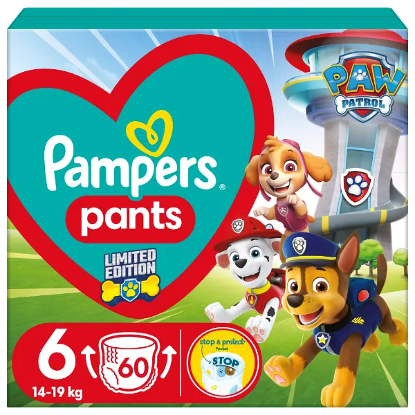 Pampers Pants Paw Patrol Kiadás, Méret: 6, 60 db Pelenka, 14kg - 19kg termékhez kapcsolódó kép