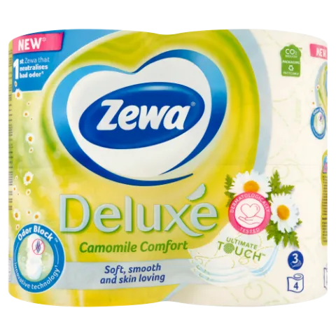 Zewa Deluxe Camomile Comfort toalettpapír 3 rétegű 4 tekercs termékhez kapcsolódó kép