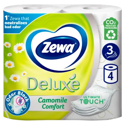 Zewa Deluxe Camomile Comfort toalettpapír 3 rétegű 4 tekercs termékhez kapcsolódó kép