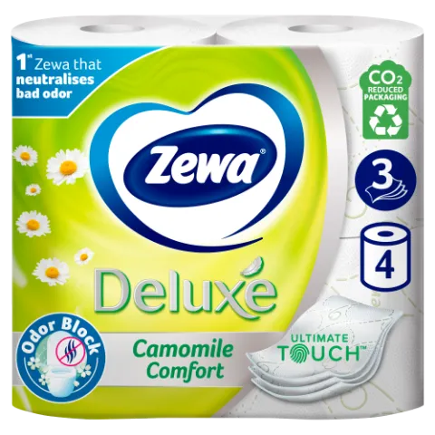 Zewa Deluxe Camomile Comfort toalettpapír 3 rétegű 4 tekercs termékhez kapcsolódó kép