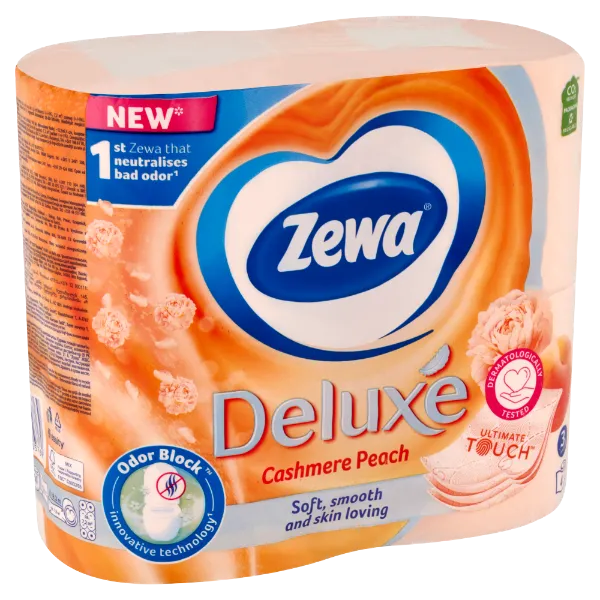 Zewa Deluxe Cashmere Peach 3 rétegű toalettpapír 4 tekercs termékhez kapcsolódó kép