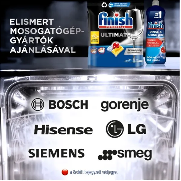 Finish Powerball Ultimate All in 1 mosogatógép-kapszula, Lemon 120db termékhez kapcsolódó kép