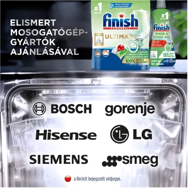 Finish Ultimate All in 1 mosogatógép-kapszula, Zero, 100 db termékhez kapcsolódó kép