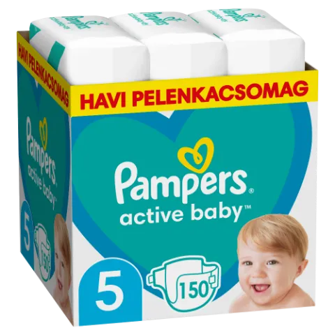 Pampers bugyipelenka - havi pelenkacsomag Méret: 5, 150 db Pelenka, 12kg-17kg termékhez kapcsolódó kép