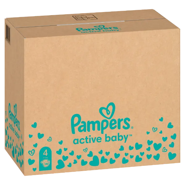 Pampers bugyipelenka - havi pelenkacsomag Méret: 4, 180 db Pelenka, 9kg - 15kg termékhez kapcsolódó kép