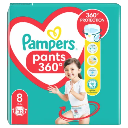 Pampers Pants Bugyipelenka, Méret: 8, 32 db pelenka, 19kg+ termékhez kapcsolódó kép