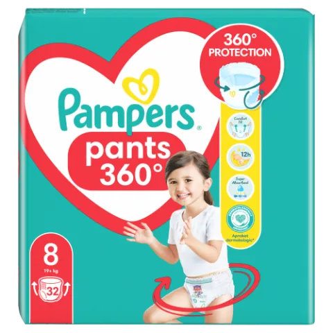 Pampers Pants Bugyipelenka, Méret: 8, 32 db pelenka, 19kg+ termékhez kapcsolódó kép