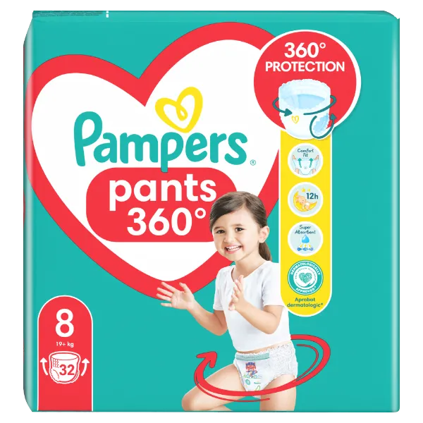 Pampers Pants Bugyipelenka, Méret: 8, 32 db pelenka, 19kg+ termékhez kapcsolódó kép