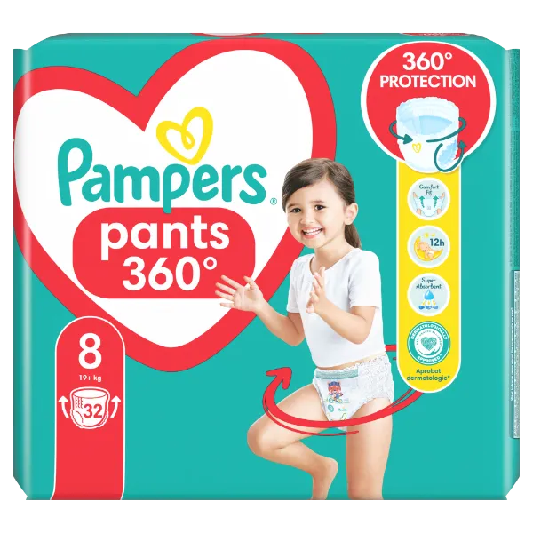 Pampers Pants Bugyipelenka, Méret: 8, 32 db pelenka, 19kg+ termékhez kapcsolódó kép