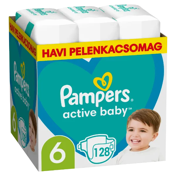 Pampers bugyipelenka - havi pelenkacsomag Méret: 6, 128 db Pelenka, 14kg - 19kg termékhez kapcsolódó kép