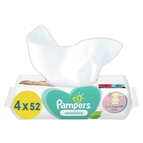 Pampers Sensitive Nedves Törlőkendő, 4 Csomag = 208 db termékhez kapcsolódó kép