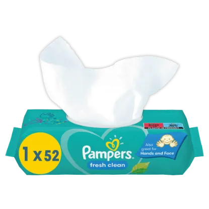 Pampers Fresh Clean Nedves Törlőkendő, 4 Csomag = 208 db termékhez kapcsolódó kép