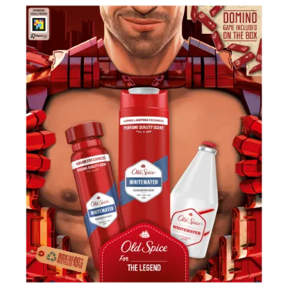 Old Spice Whitewater Ironman ajándékcsomag (deo spray,  tusfürdő és borotválkozás utáni arcszesz) termékhez kapcsolódó kép