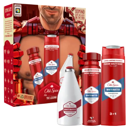 Old Spice Whitewater Ironman ajándékcsomag (deo spray,  tusfürdő és borotválkozás utáni arcszesz) termékhez kapcsolódó kép