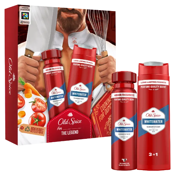 Old Spice Whitewater Chef ajándékcsomag (deo spray és tusfürdő) termékhez kapcsolódó kép