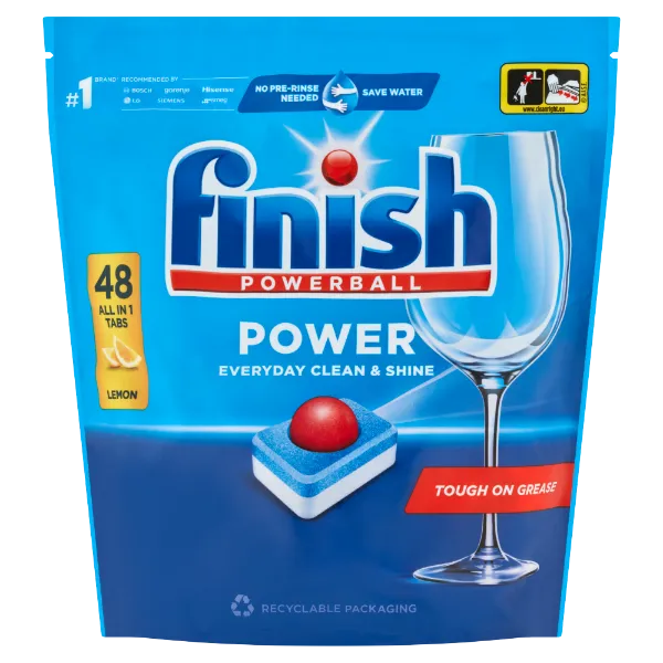 Finish Powerball Power All in 1 Citrom mosogatógép tabletta 48 db 768 g termékhez kapcsolódó kép