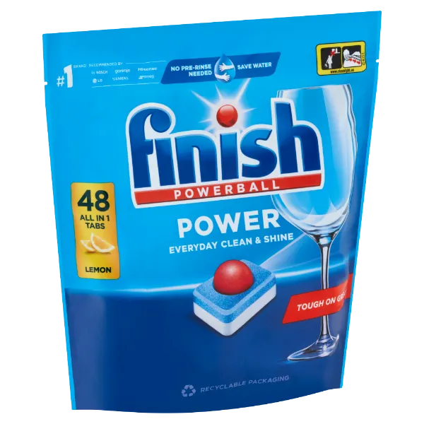 Finish Powerball Power All in 1 Citrom mosogatógép tabletta 48 db 768 g termékhez kapcsolódó kép