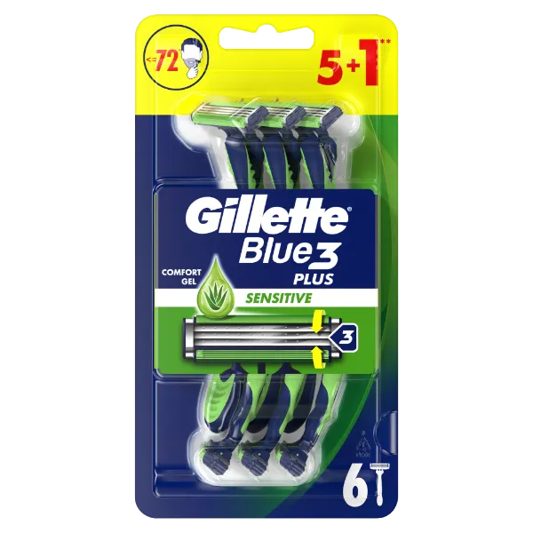 Gillette Blue3 Plus Sensitive, Eldobható Borotva Férfiaknak,  Darabos Kiszerelés termékhez kapcsolódó kép