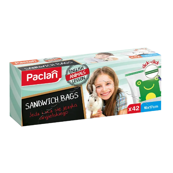 Paclan Click záras szendvicszacskó 16cmX17cm 42 db 30my termékhez kapcsolódó kép