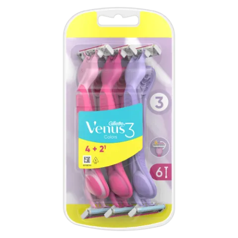 Gillette Venus 3 Colors Eldobható Borotva, 6 Db/Csomag termékhez kapcsolódó kép