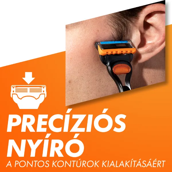 Gillette Fusion5 8 db Férfi Borotvabetét + Sensitive Borotvazselé 200 ml termékhez kapcsolódó kép