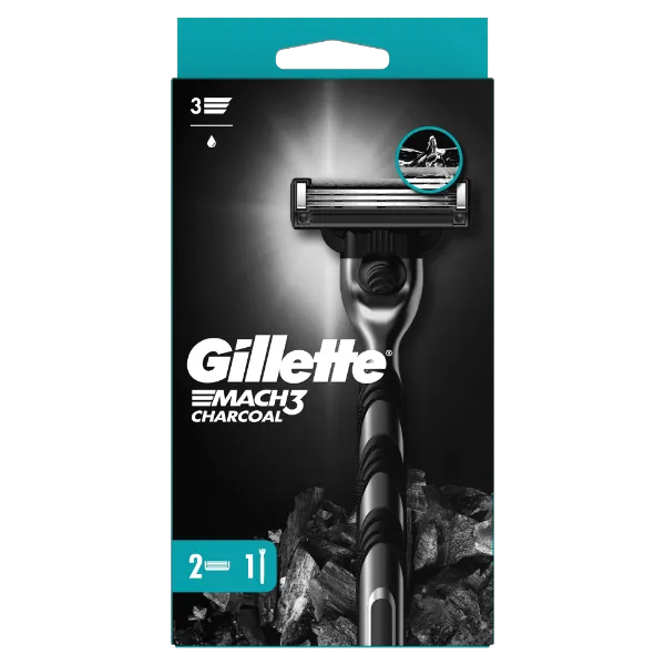 Gillette Mach3 Charcoal Borotva Férfiaknak, 1 Gillette Borotva,, 2 db Borotvabetét termékhez kapcsolódó kép