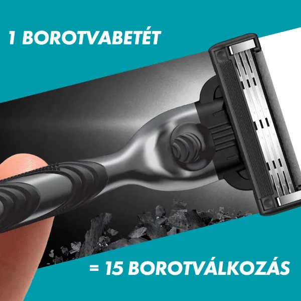 Gillette Mach3 Charcoal Borotva Férfiaknak, 1 Gillette Borotva,, 2 db Borotvabetét termékhez kapcsolódó kép