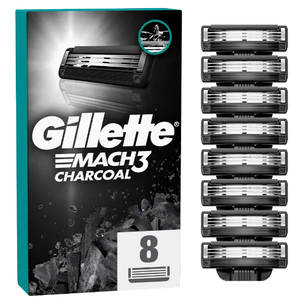 Gillette Mach3 Charcoal Borotvabetétek Férfiaknak, , 8 db Borotvabetét termékhez kapcsolódó kép